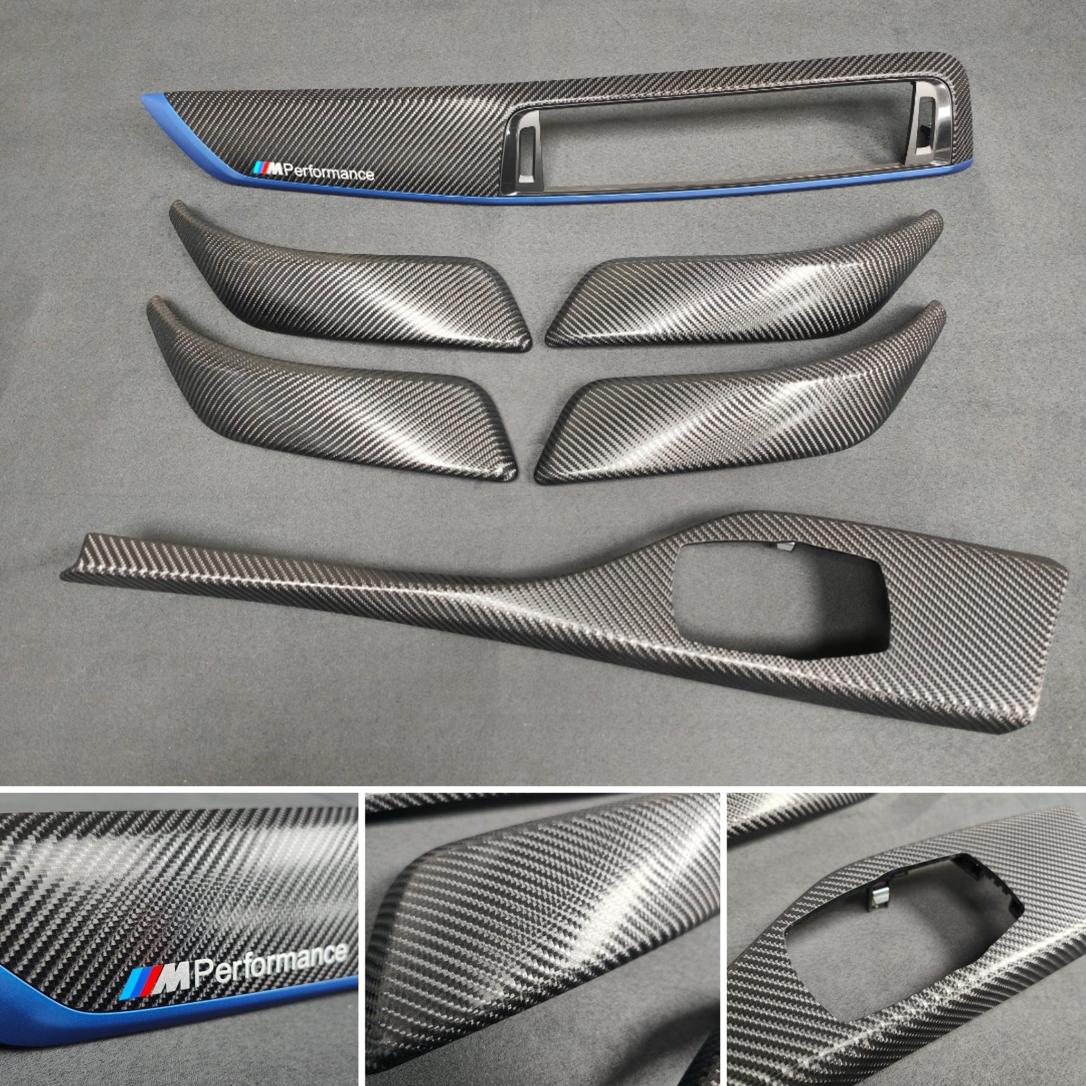 BMW F20 LCI-2 INTERIOR TRIM SET - 4D CARBON / BLUE ACCENT